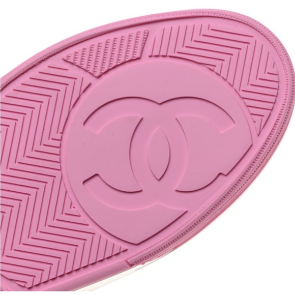 SOLD ! ๐CHANEL PINK & WHITE HIGH TOP SNEAKERS. NIB SIZE 8.5 - Picture 7 of 14